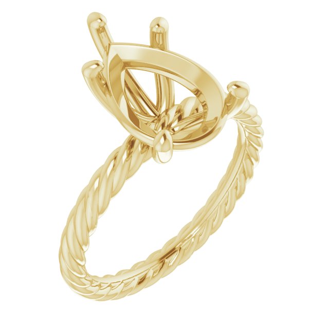 Solitaire Rope Engagement Ring