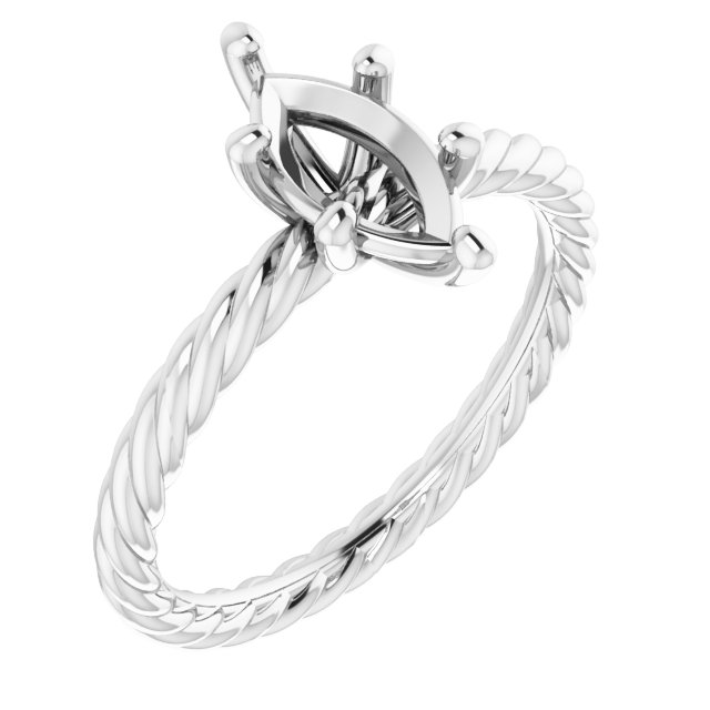 Solitaire Rope Engagement Ring