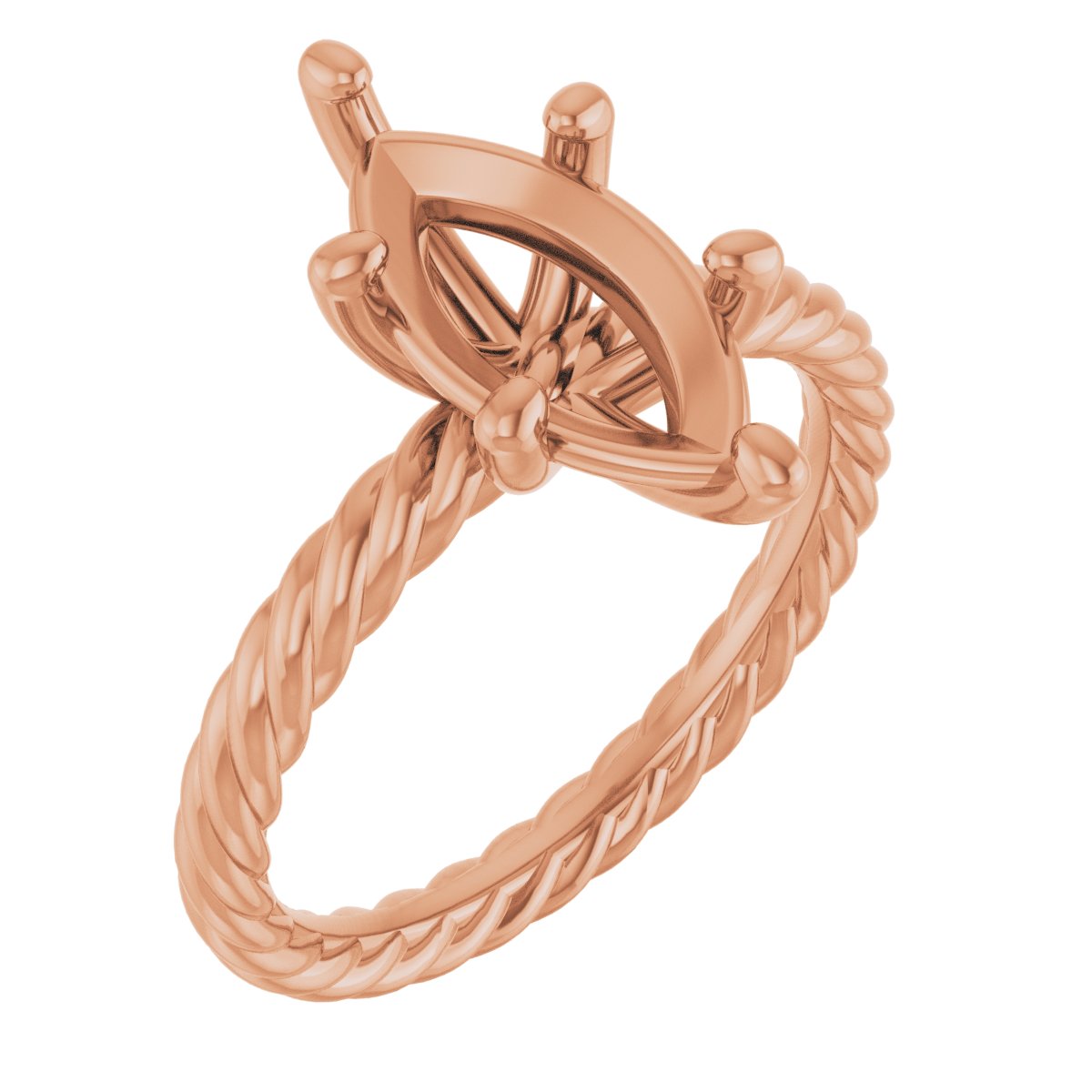 Solitaire Rope Engagement Ring