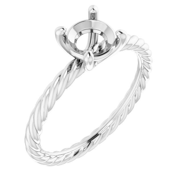 Solitaire Rope Engagement Ring
