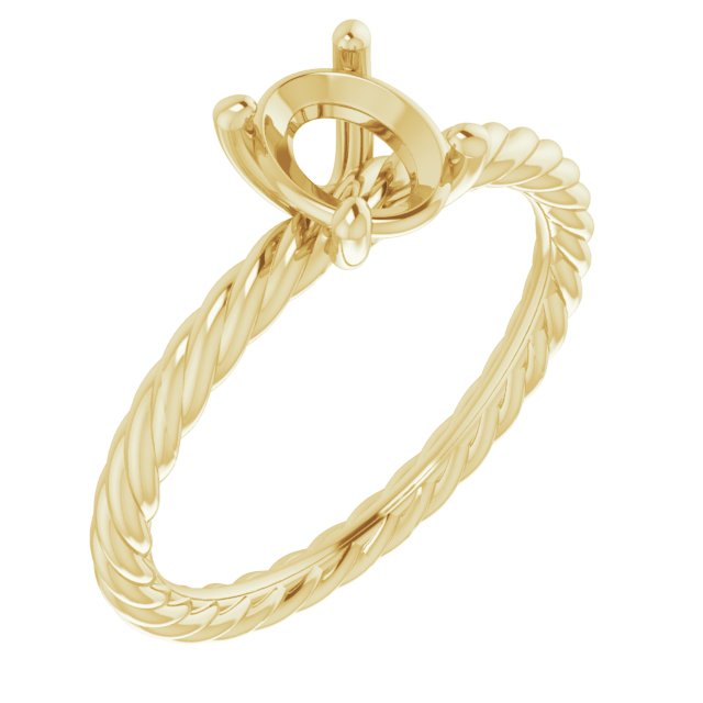 Solitaire Rope Engagement Ring