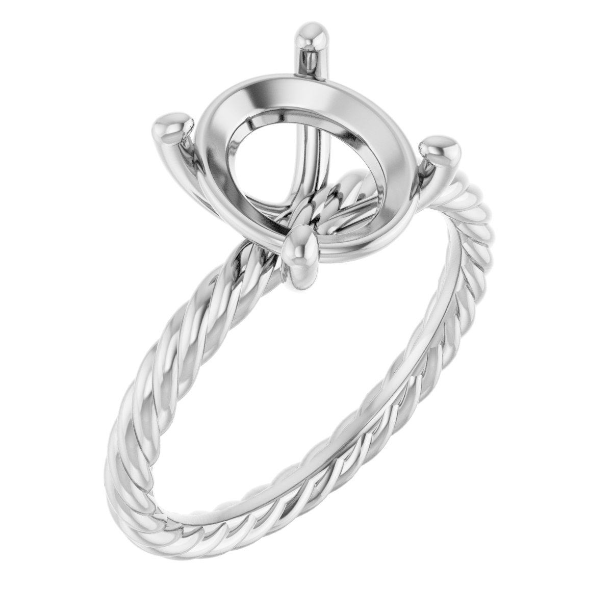 Solitaire Rope Engagement Ring