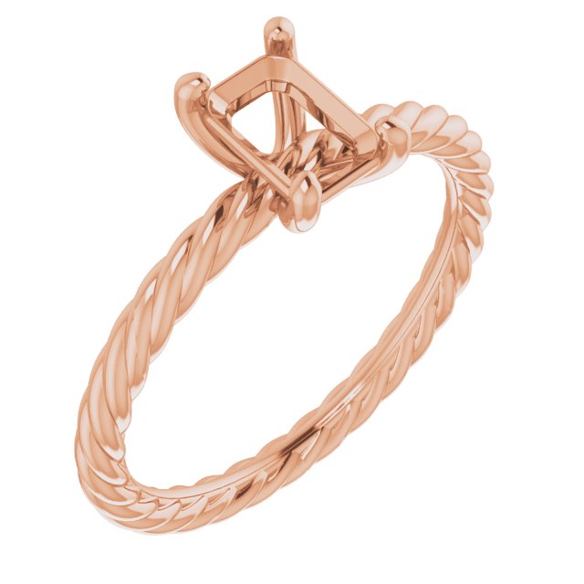 Solitaire Rope Engagement Ring