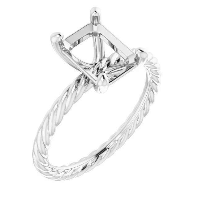 Solitaire Rope Engagement Ring