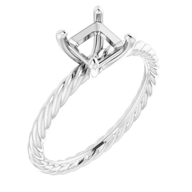 Solitaire Rope Engagement Ring