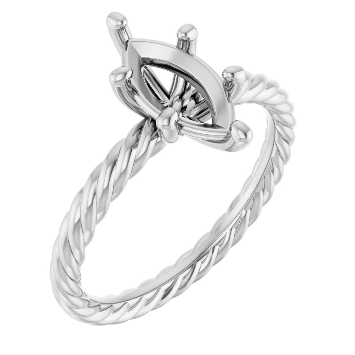 Solitaire Rope Engagement Ring