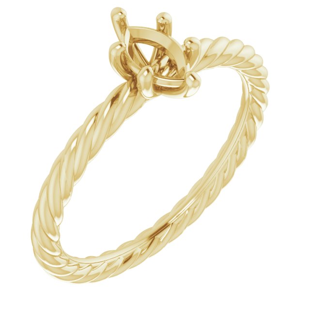Solitaire Rope Engagement Ring