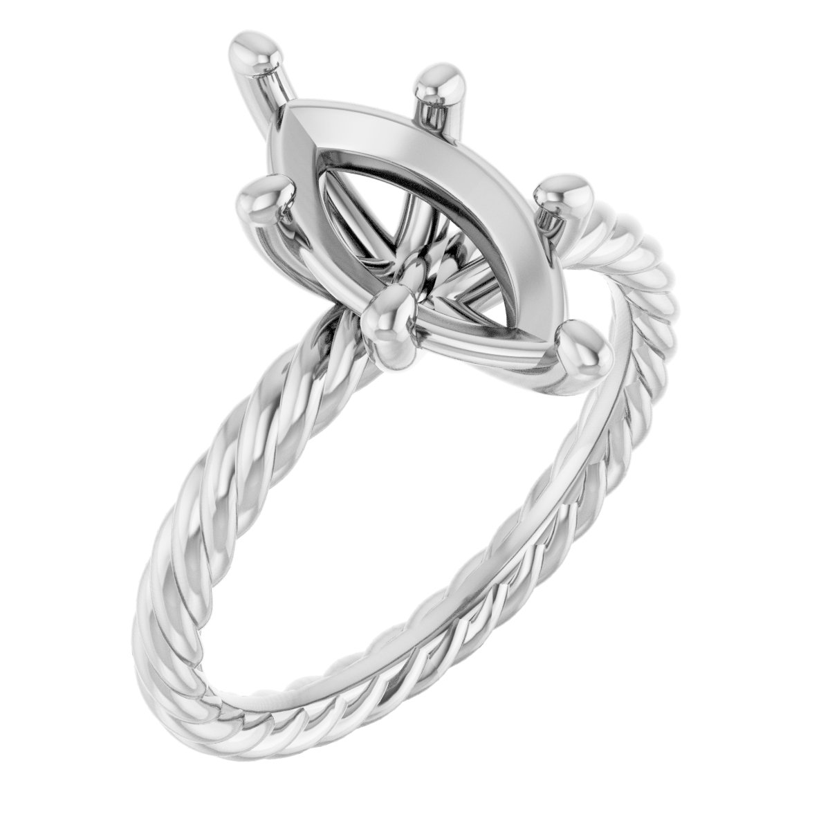Solitaire Rope Engagement Ring