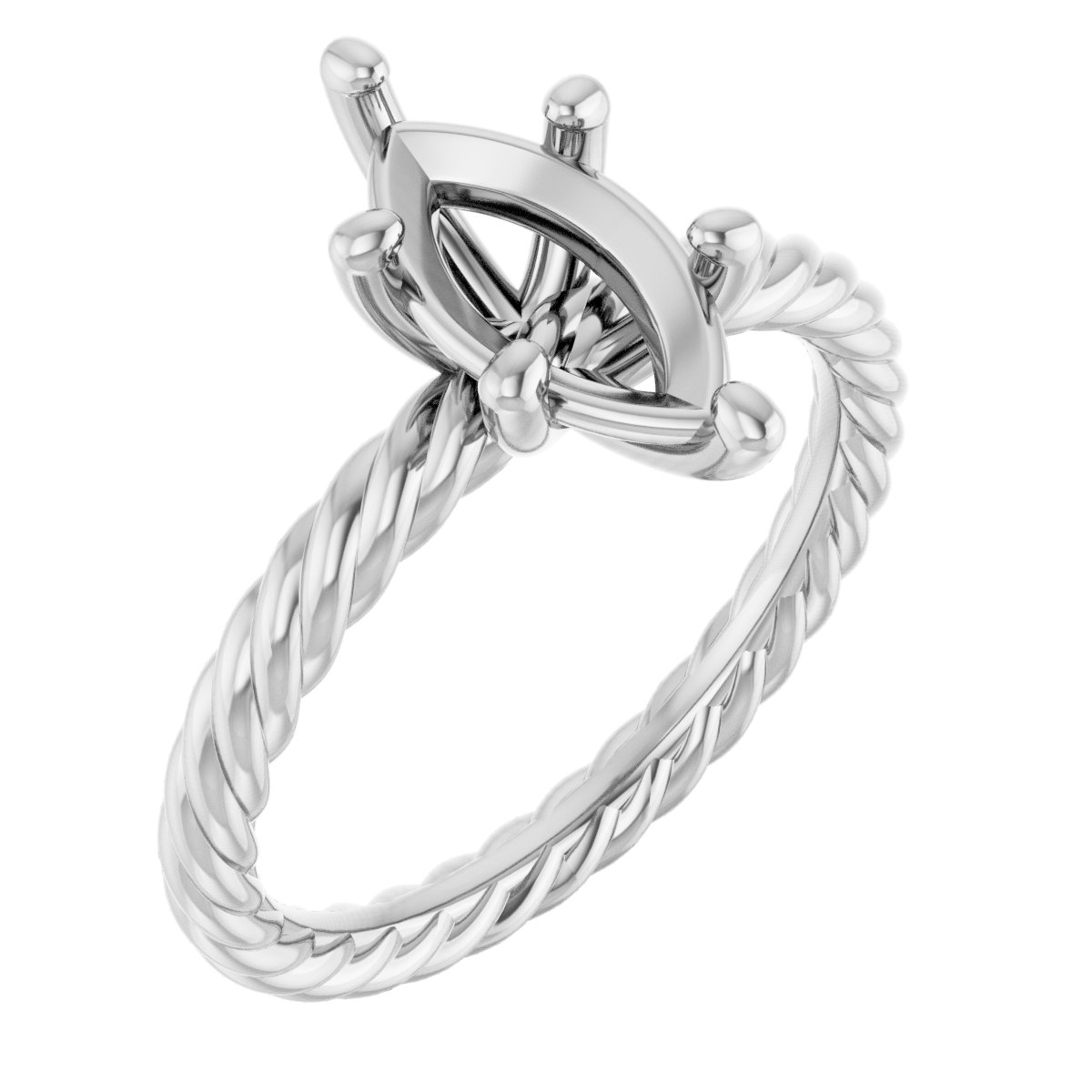 Solitaire Rope Engagement Ring
