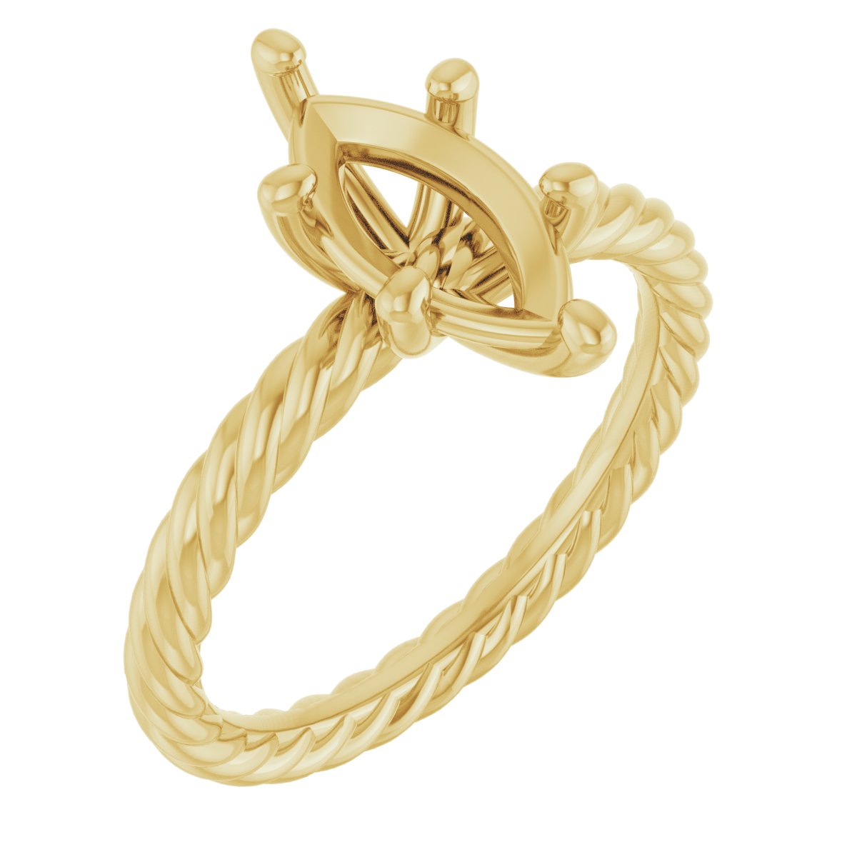 Solitaire Rope Engagement Ring