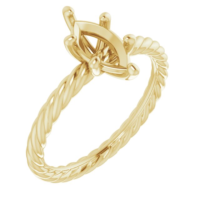 Solitaire Rope Engagement Ring