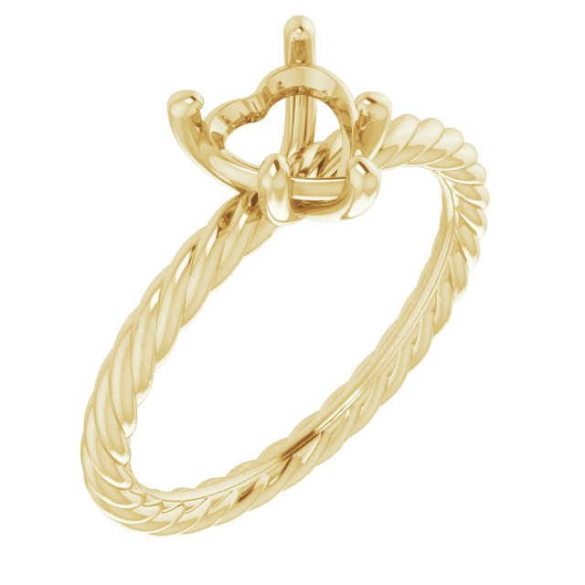 Solitaire Rope Engagement Ring