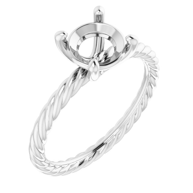 Solitaire Rope Engagement Ring