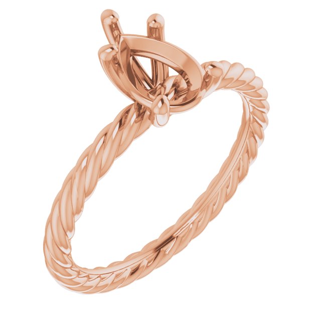 Solitaire Rope Engagement Ring