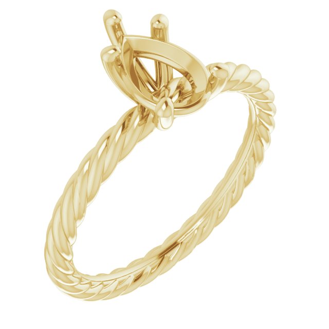Solitaire Rope Engagement Ring
