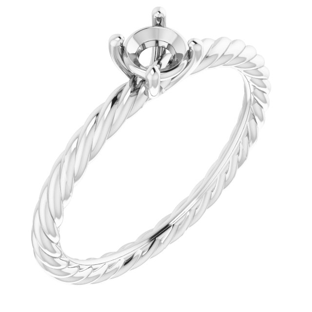 Solitaire Rope Engagement Ring