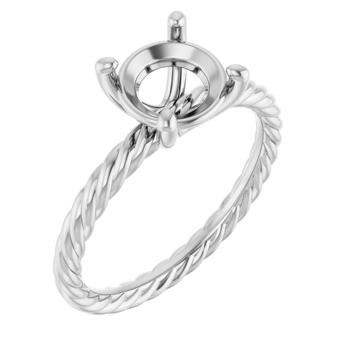 Solitaire Rope Engagement Ring