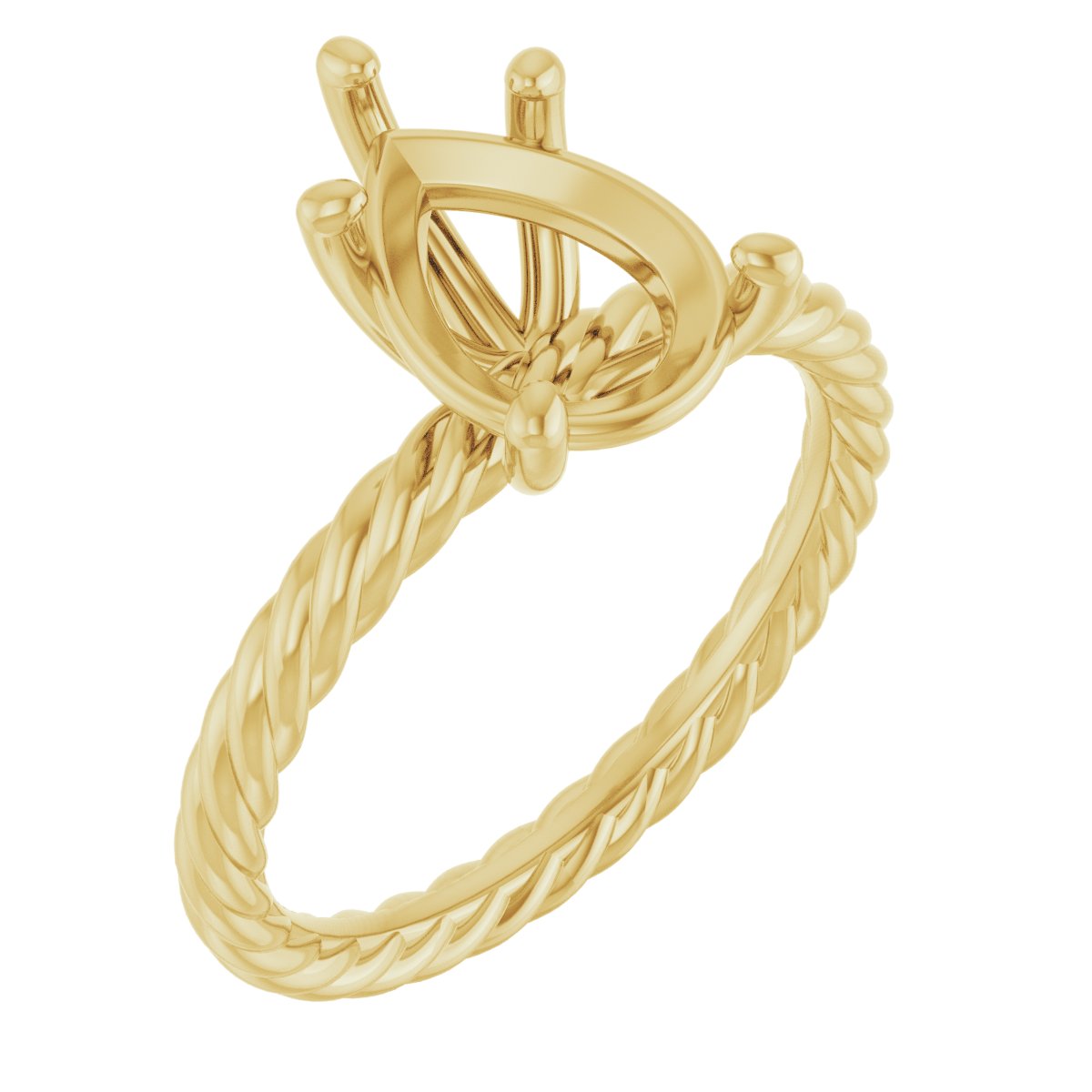 Solitaire Rope Engagement Ring