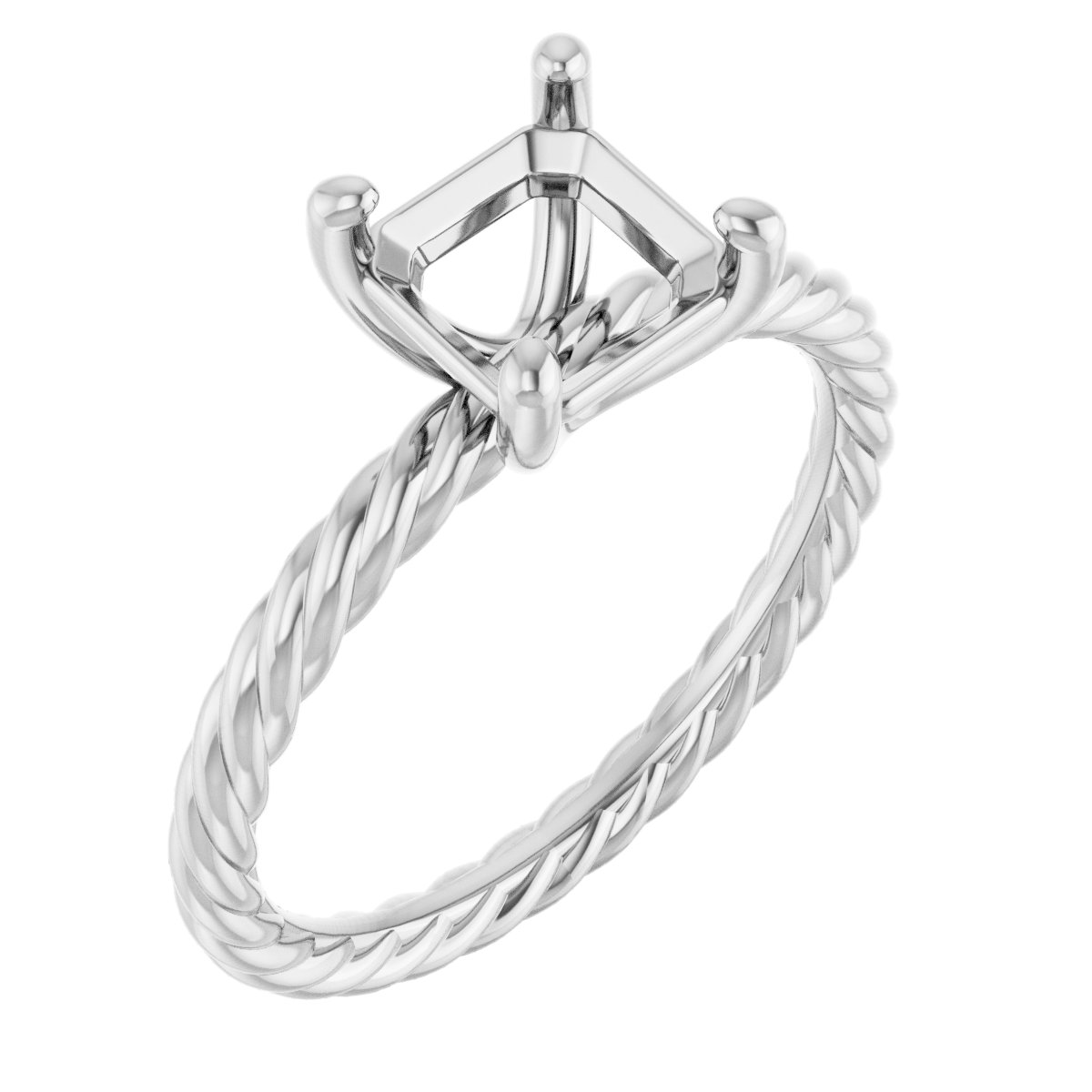 Solitaire Rope Engagement Ring