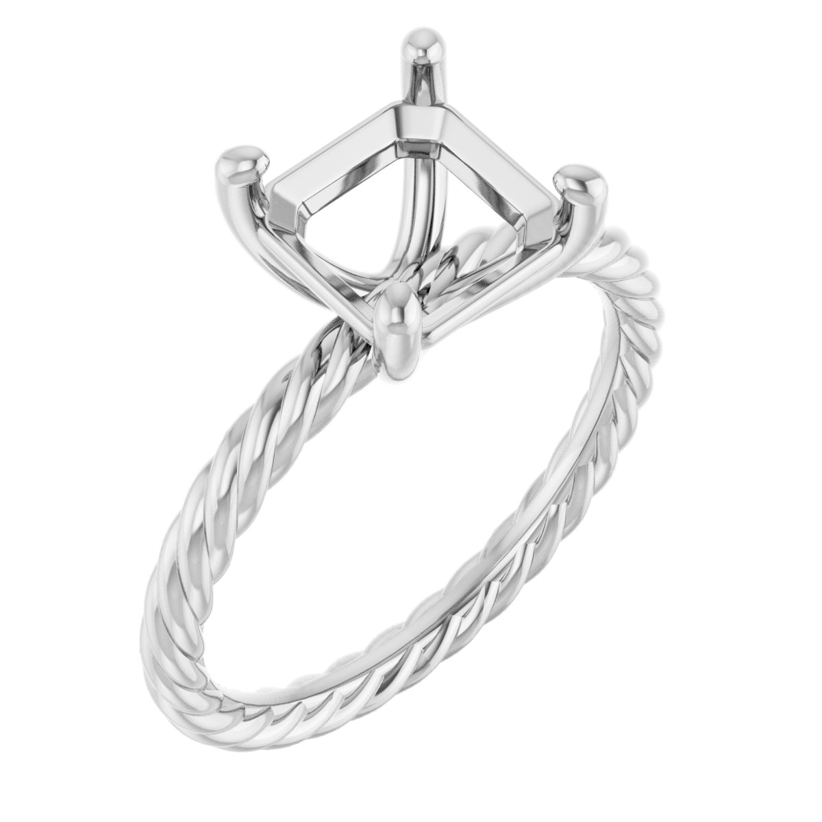 Solitaire Rope Engagement Ring
