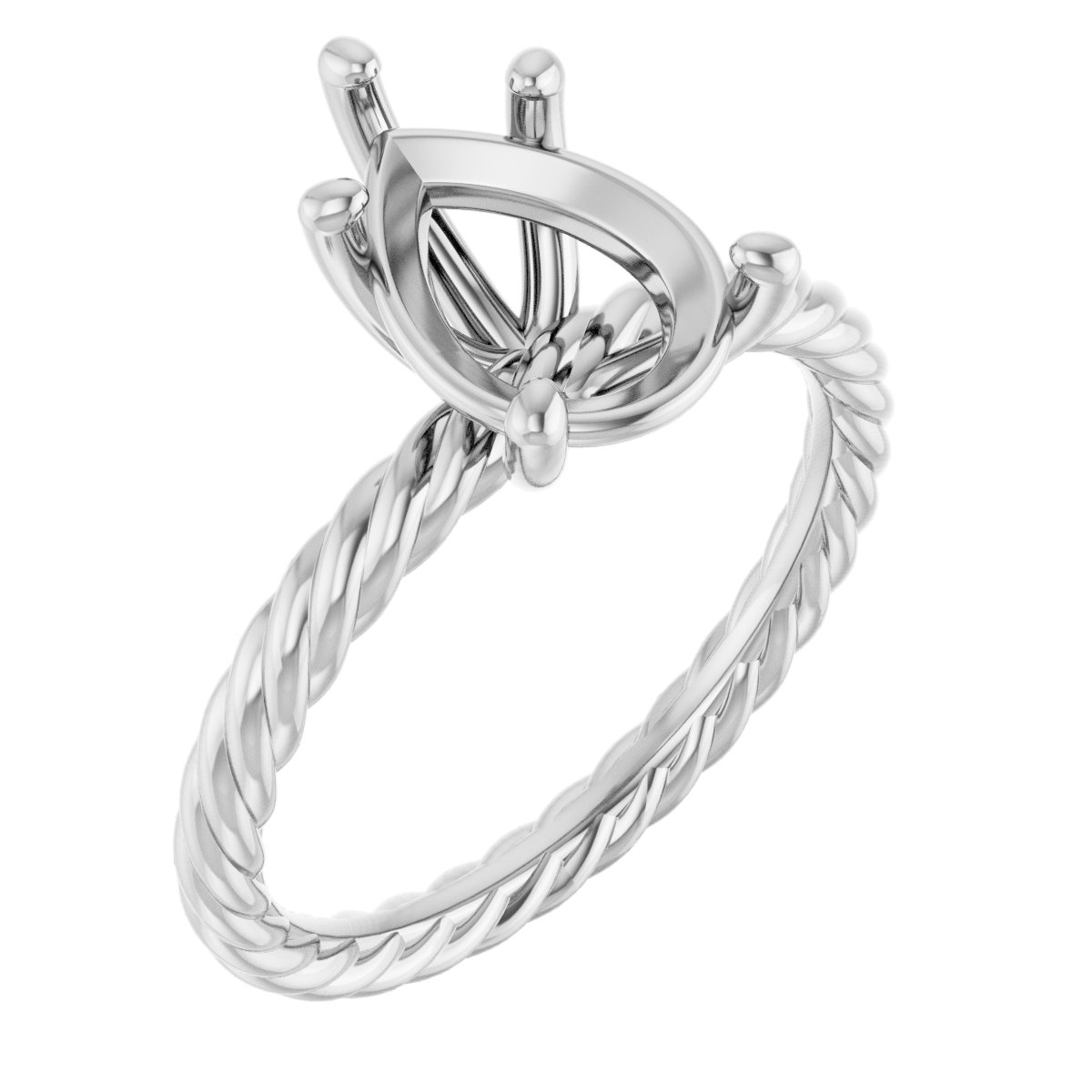 Solitaire Rope Engagement Ring