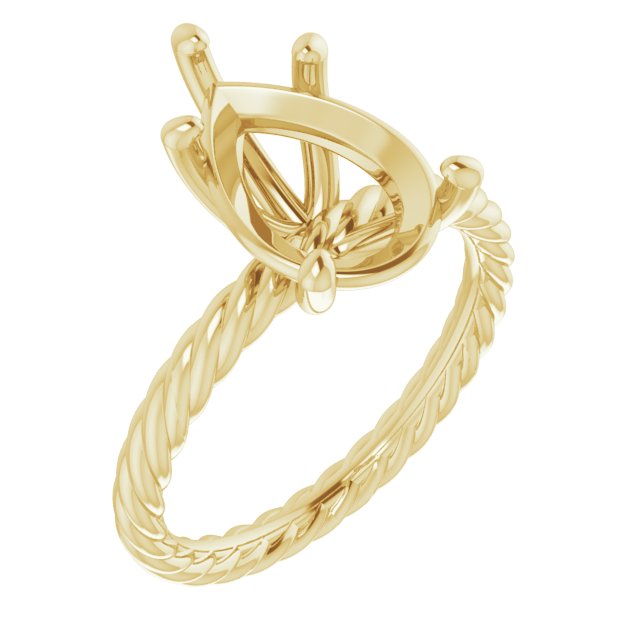 Solitaire Rope Engagement Ring