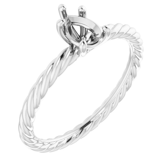Solitaire Rope Engagement Ring