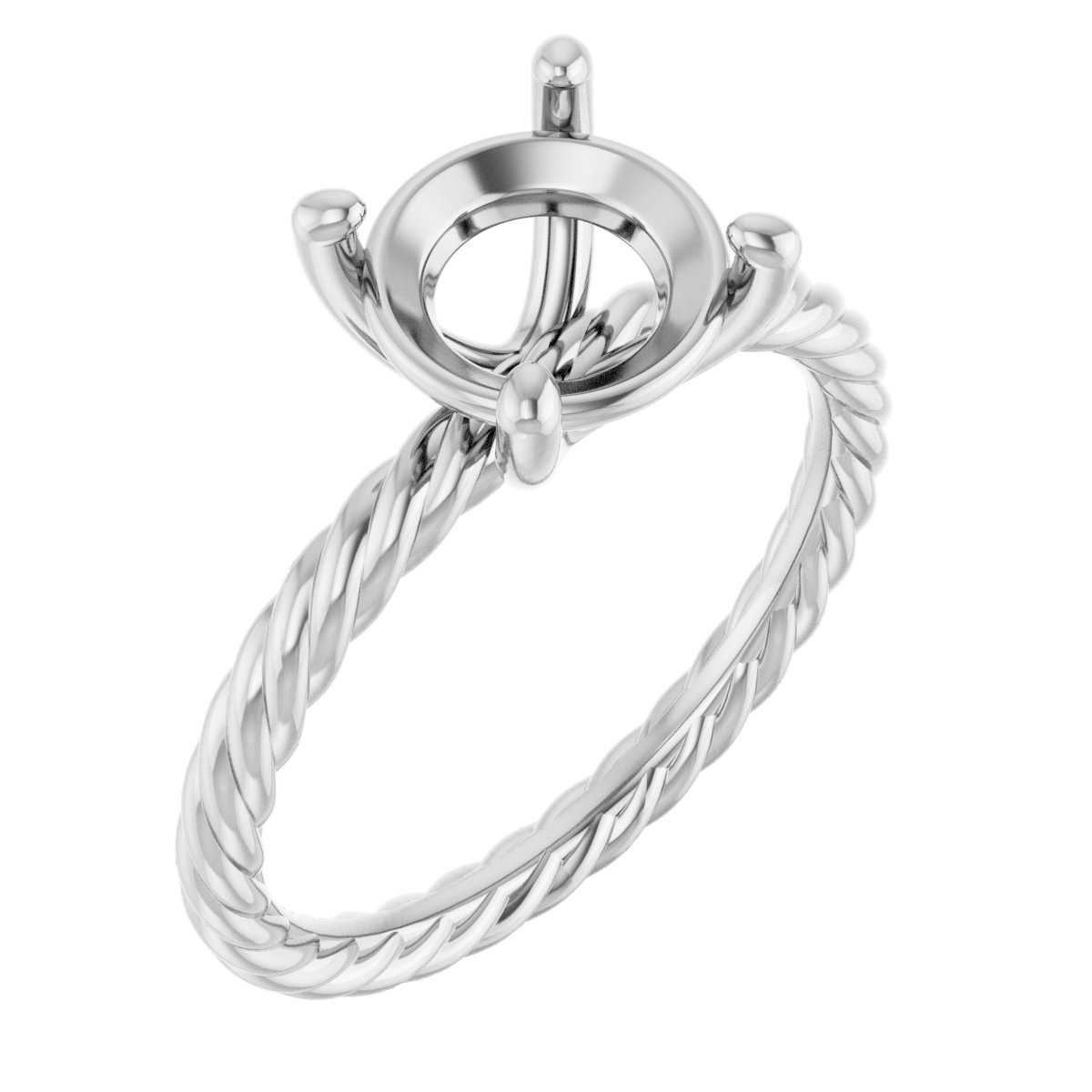 Solitaire Rope Engagement Ring