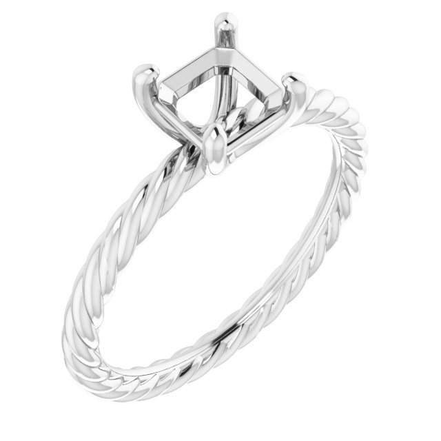Solitaire Rope Engagement Ring