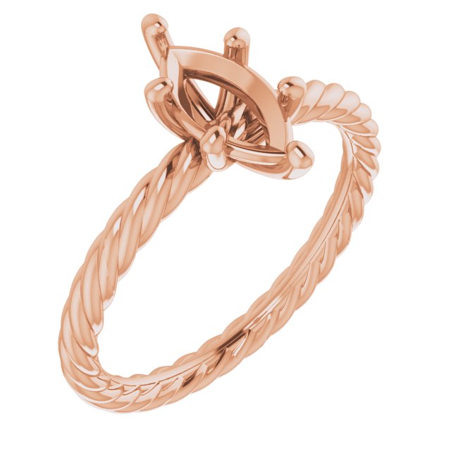 Solitaire Rope Engagement Ring