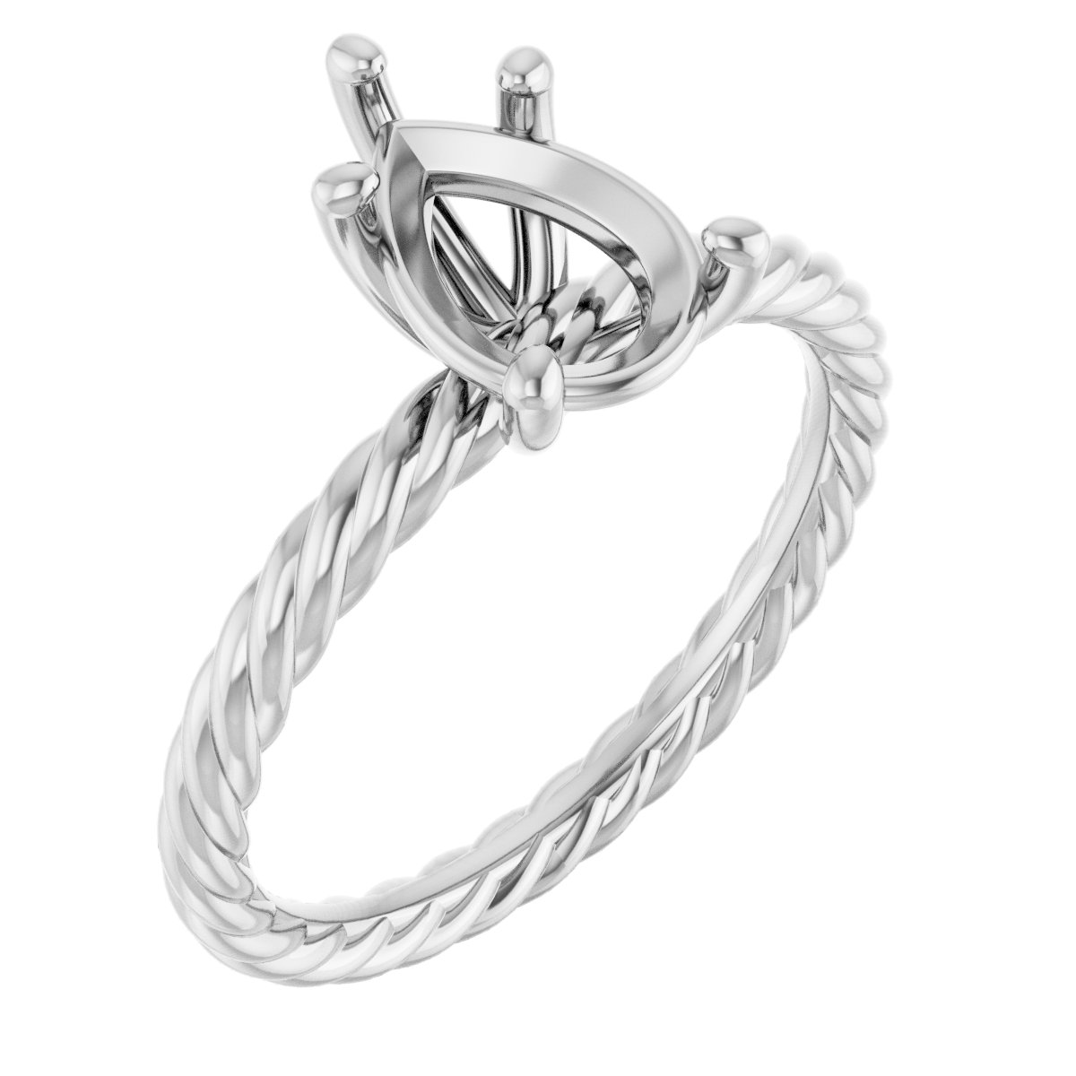 Solitaire Rope Engagement Ring