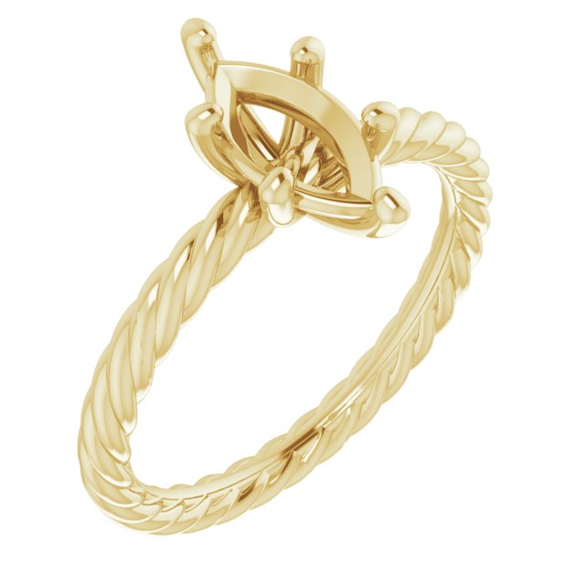 Solitaire Rope Engagement Ring