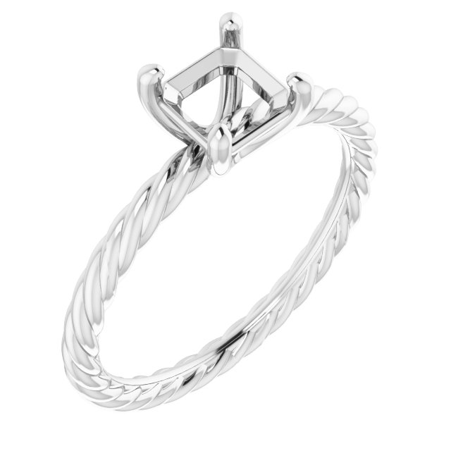 Solitaire Rope Engagement Ring