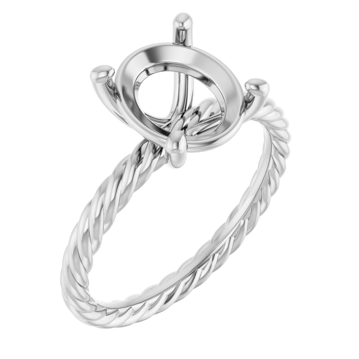 Solitaire Rope Engagement Ring