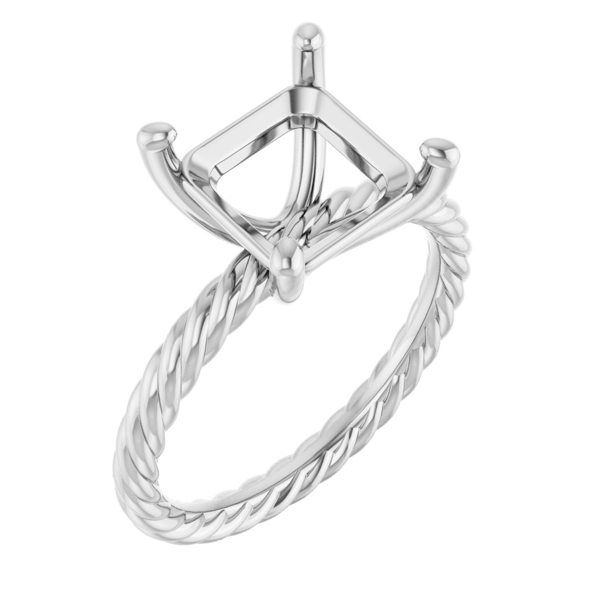 Solitaire Rope Engagement Ring