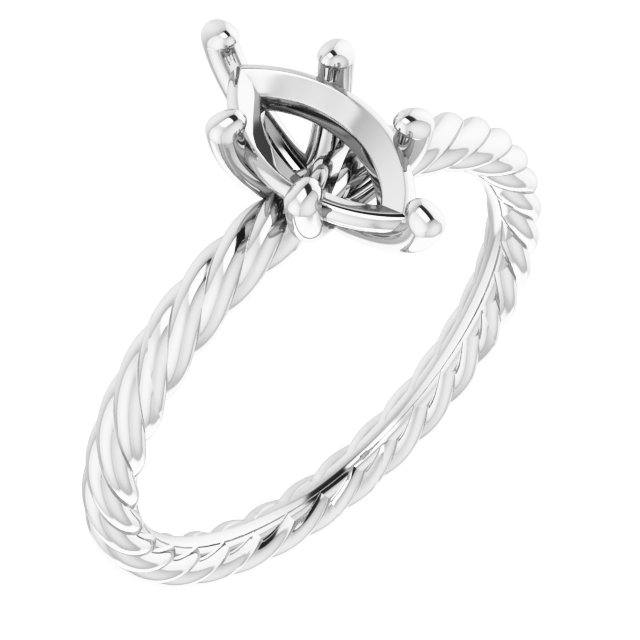 Solitaire Rope Engagement Ring