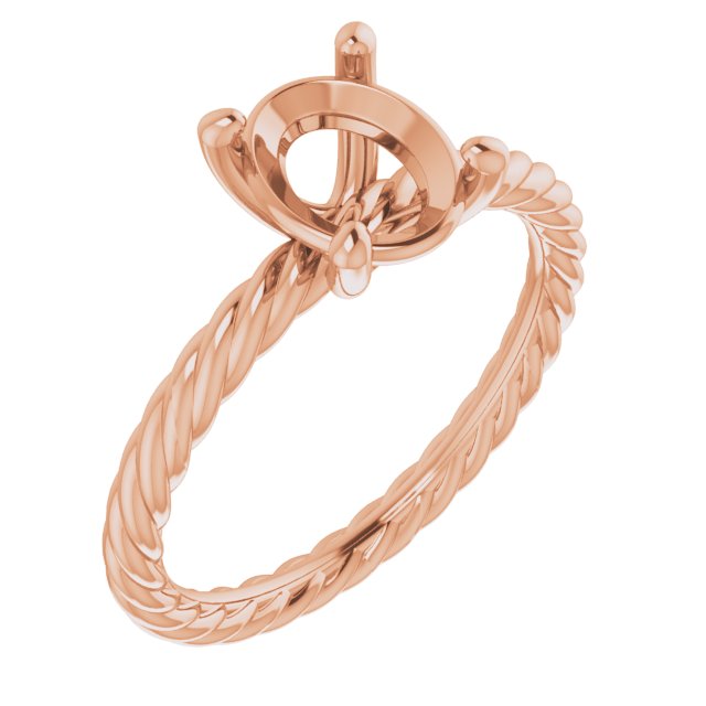 Solitaire Rope Engagement Ring