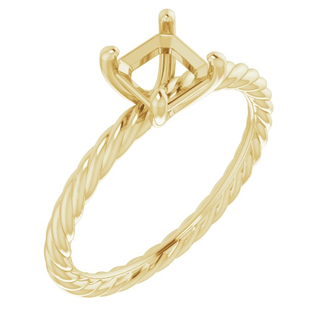 Solitaire Rope Engagement Ring