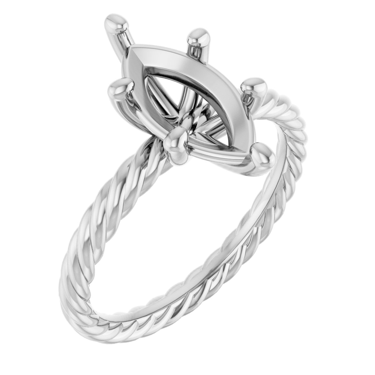 Solitaire Rope Engagement Ring