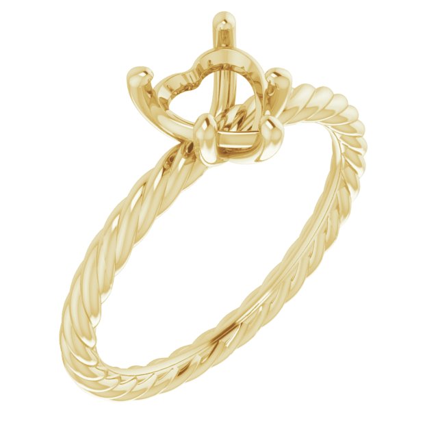 Solitaire Rope Engagement Ring