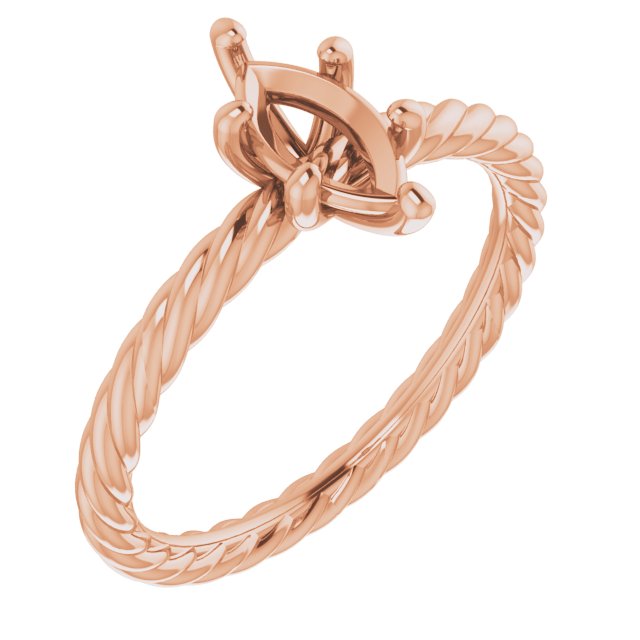 Solitaire Rope Engagement Ring