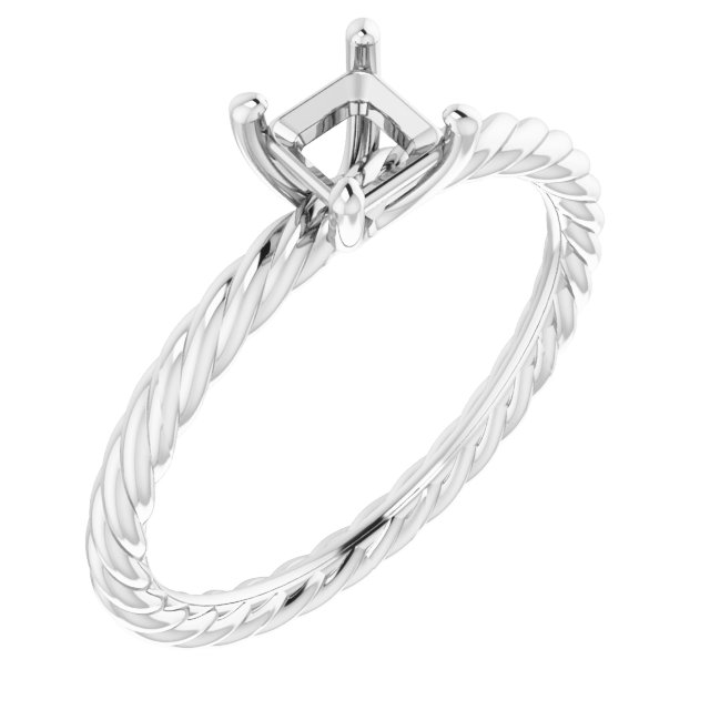 Solitaire Rope Engagement Ring