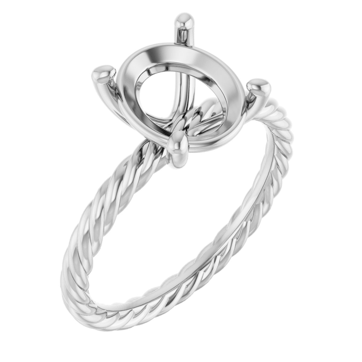 Solitaire Rope Engagement Ring