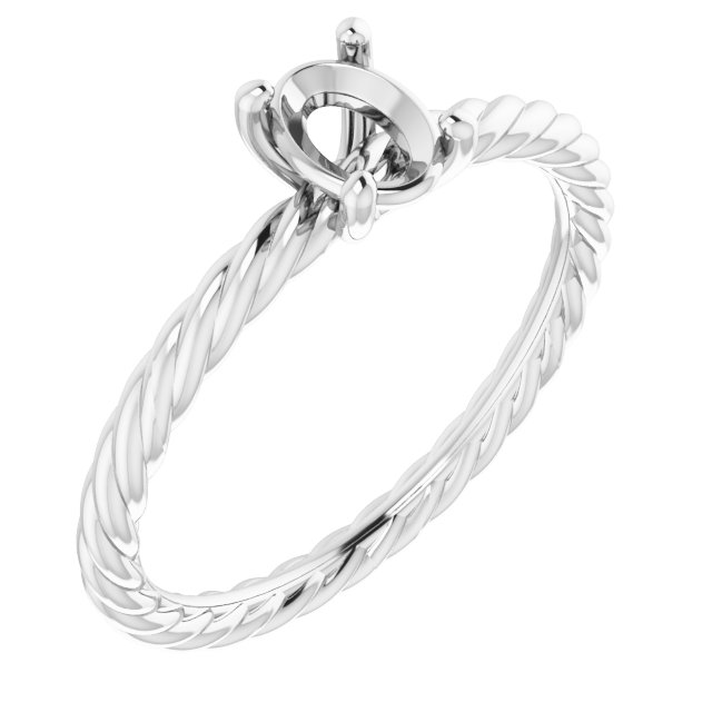Solitaire Rope Engagement Ring
