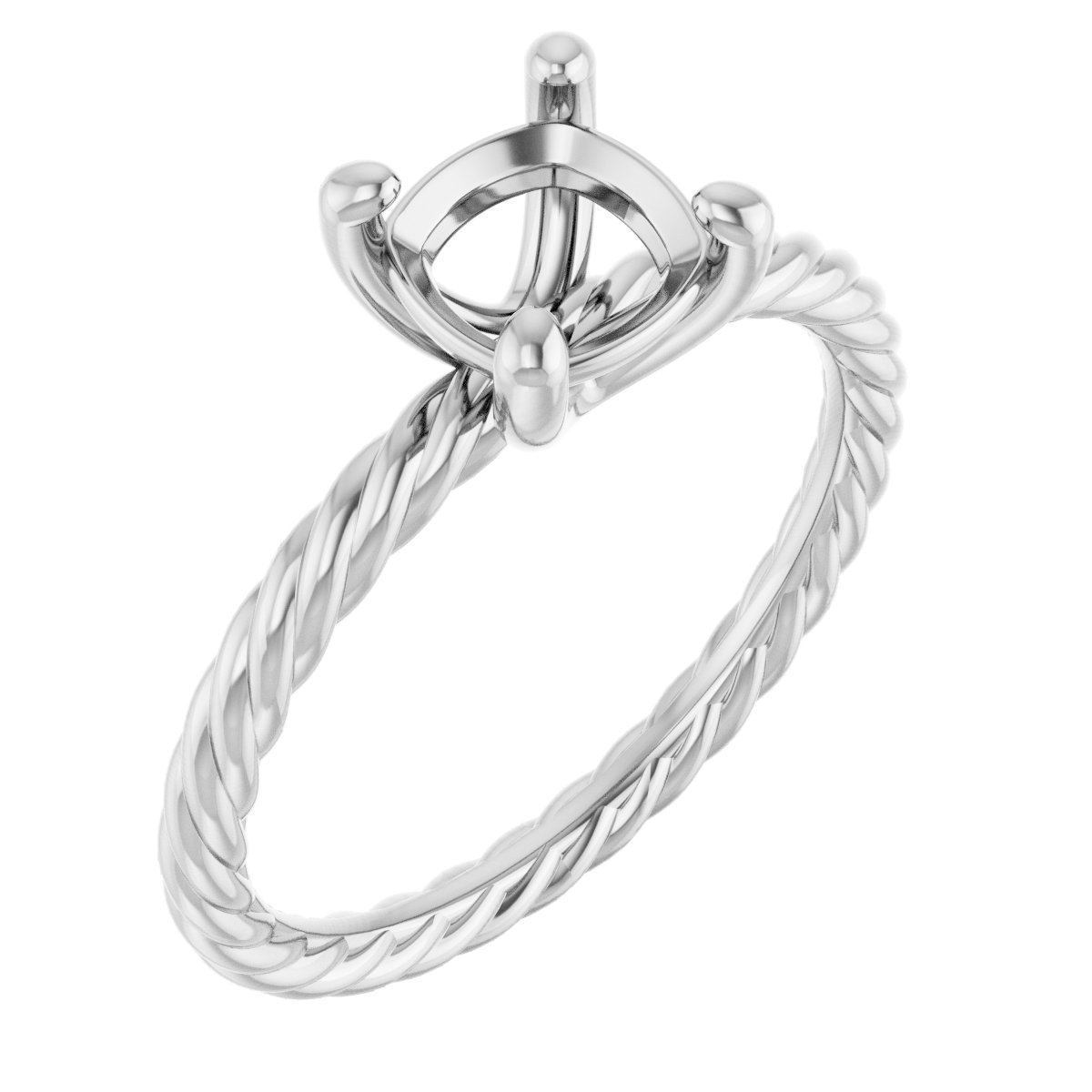 Solitaire Rope Engagement Ring