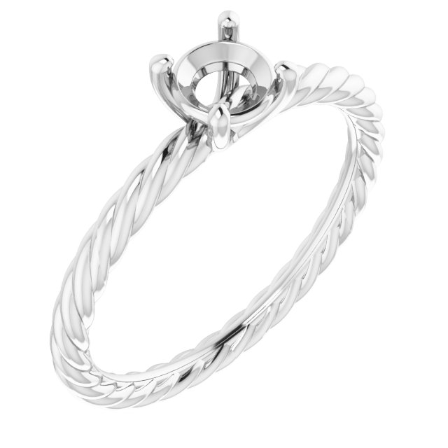Solitaire Rope Engagement Ring
