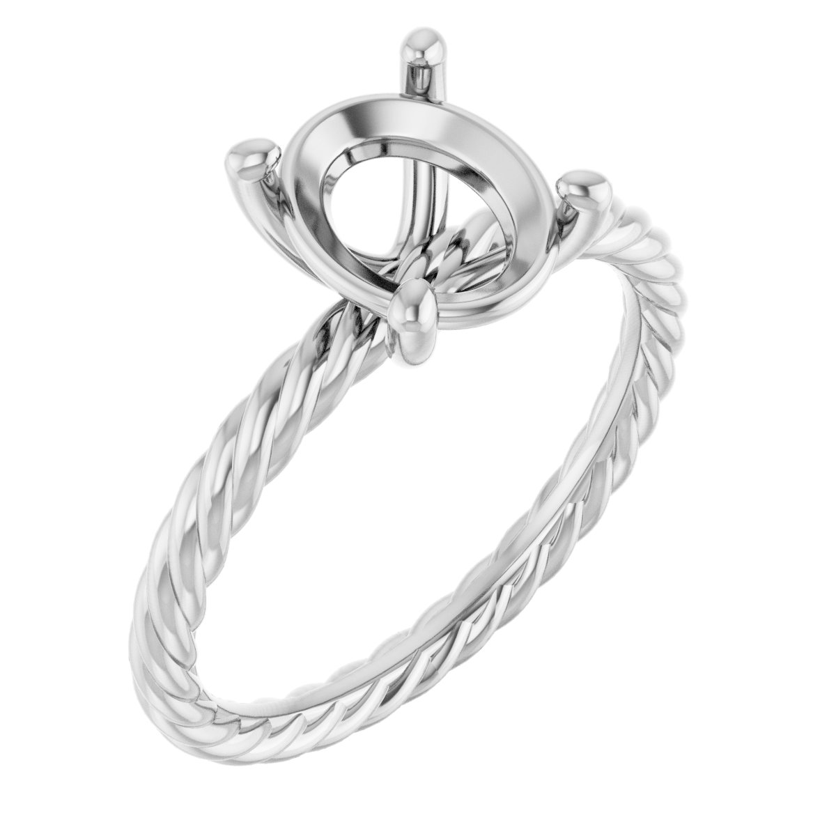 Solitaire Rope Engagement Ring