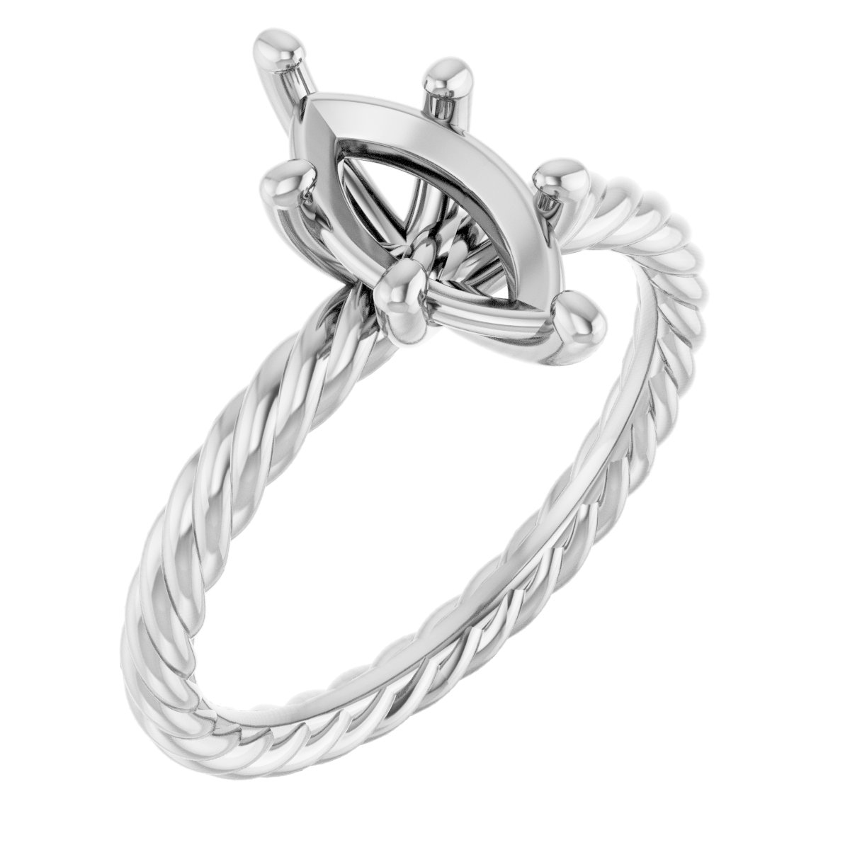 Solitaire Rope Engagement Ring