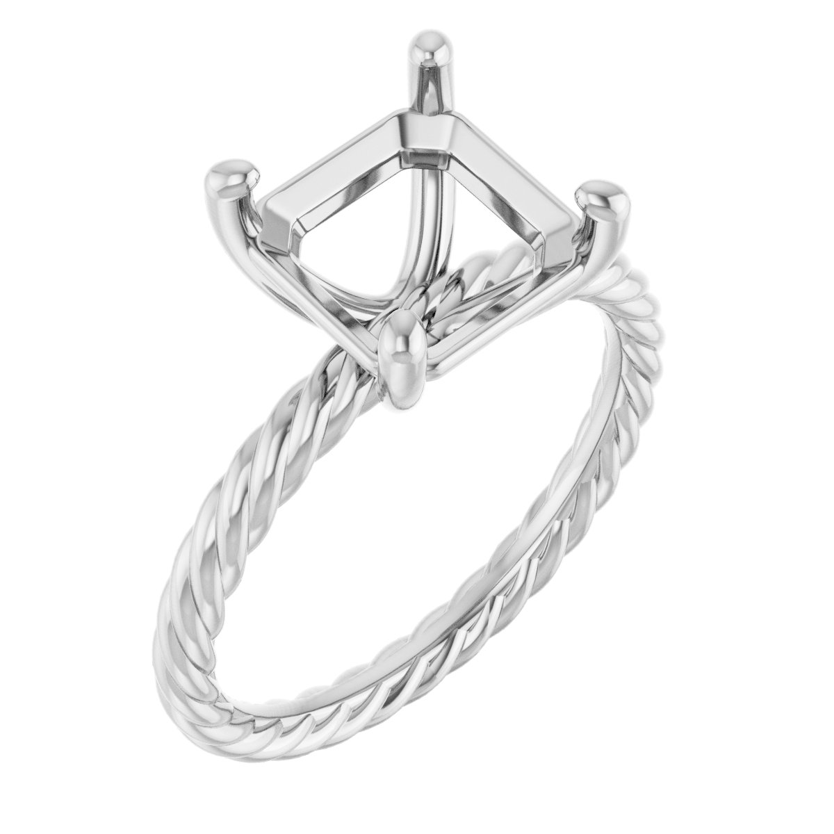 Solitaire Rope Engagement Ring