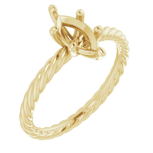 Solitaire Rope Engagement Ring